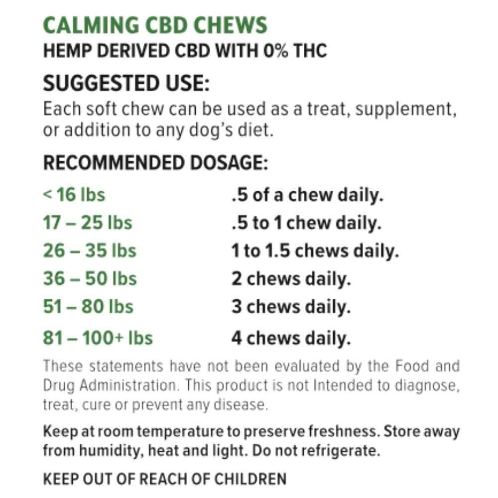 CBD Dog Treats | Vet Formulated Calming Chews | THC-Free